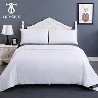 lilysilk cotton cover washable silk comforter 100 nature pure silk quilt filler 2 people white couple duvet free shipping