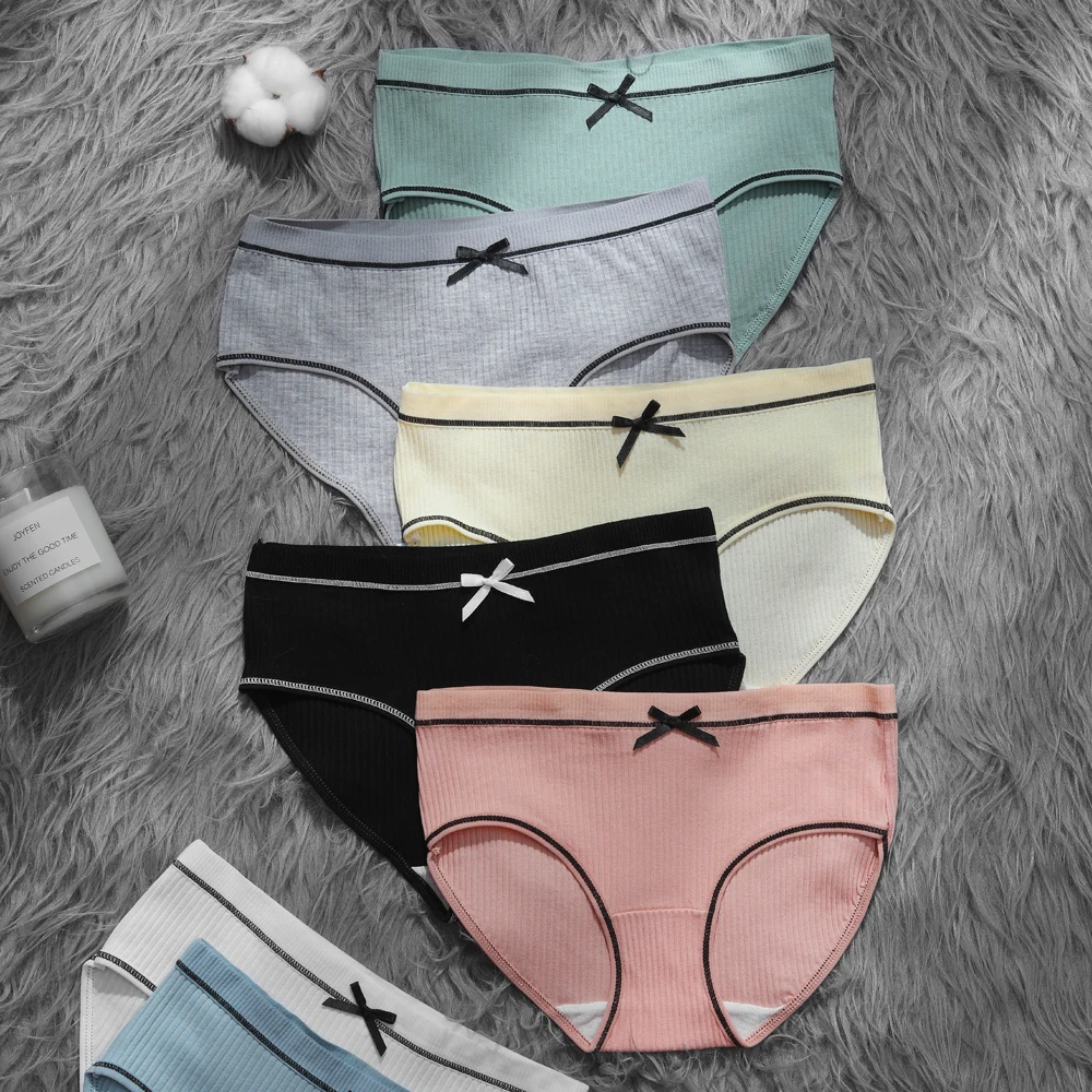 

VKME 3Pcs/Set Women's Cotton Briefs Women's Sexy Comfort Solid Color Lingerie Panties Ladies Underwear M-XL