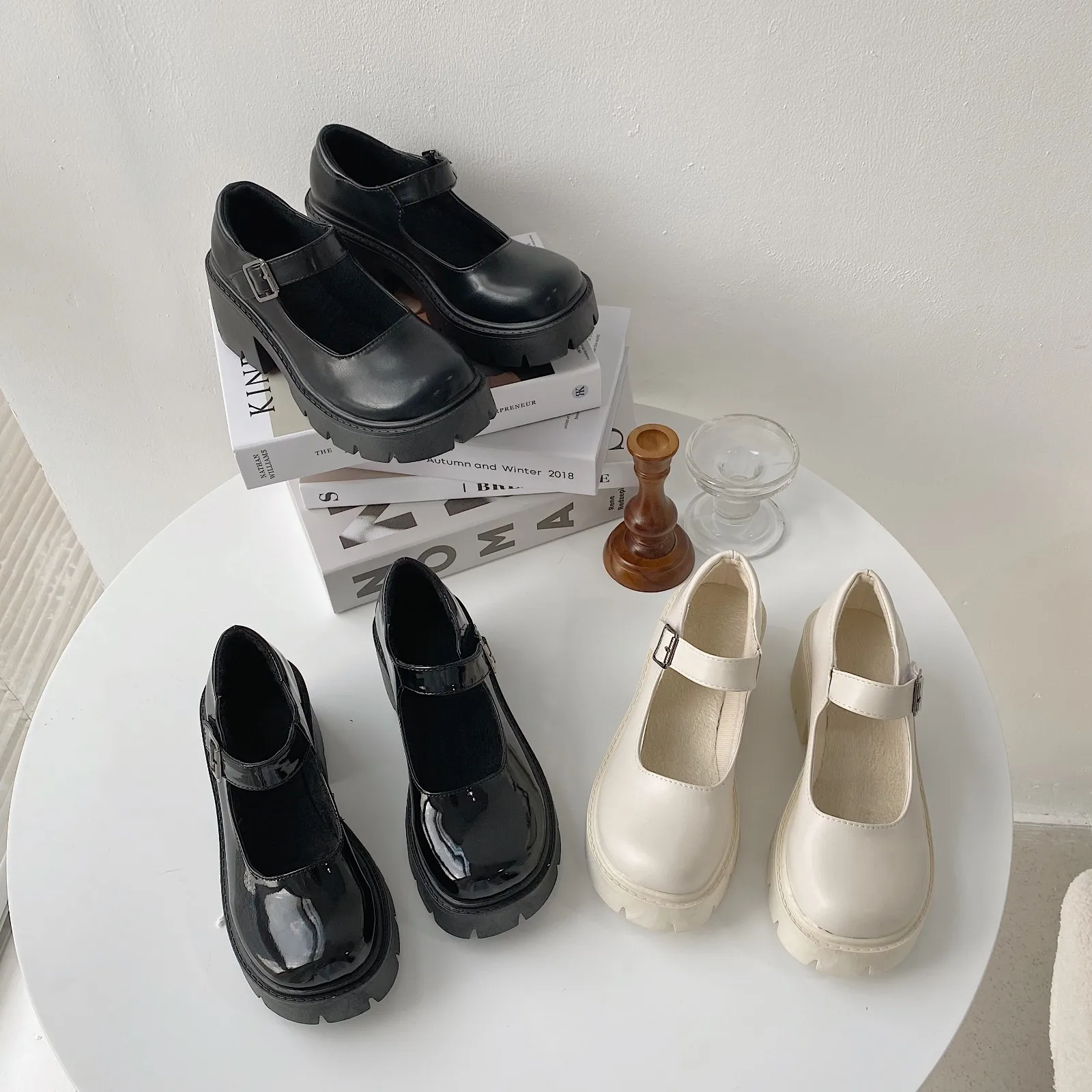 

Туфли женские из ПУ кожи, с круглым носком, в римском стиле