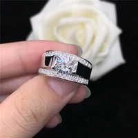 excellent quality 1ct moissanite engagement ring solid 14k white gold mens ring beautiful jewelry gift for man