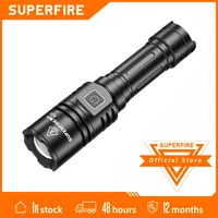 supfire a21 zoom led flashlight rechargeable camping fishing super bright type c built in battery outdoor flash light