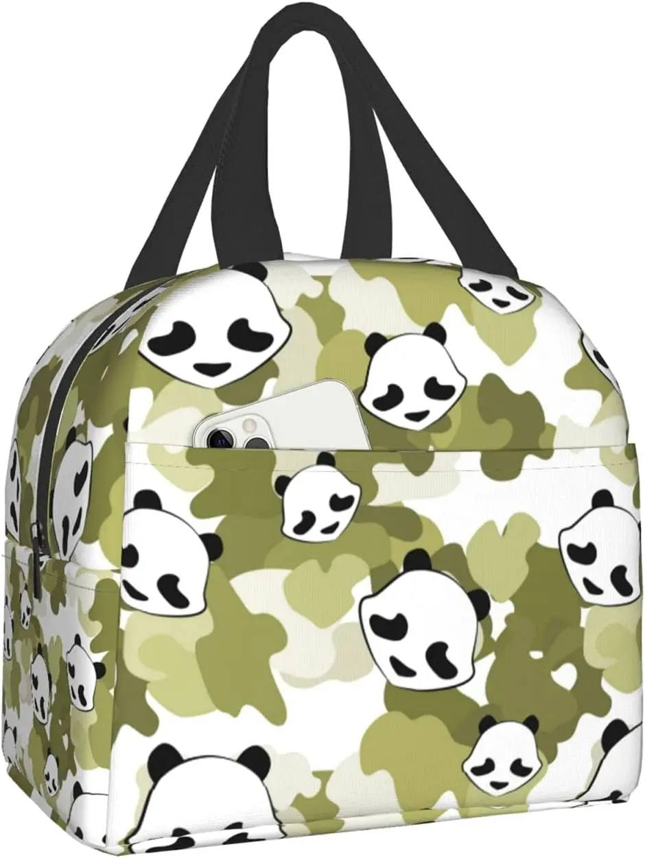 

Милая камуфляжная коробка для ланча в виде медведя панды, дорожная сумка, сумки для пикника, изолированная прочная сумка для школы, Многораз...