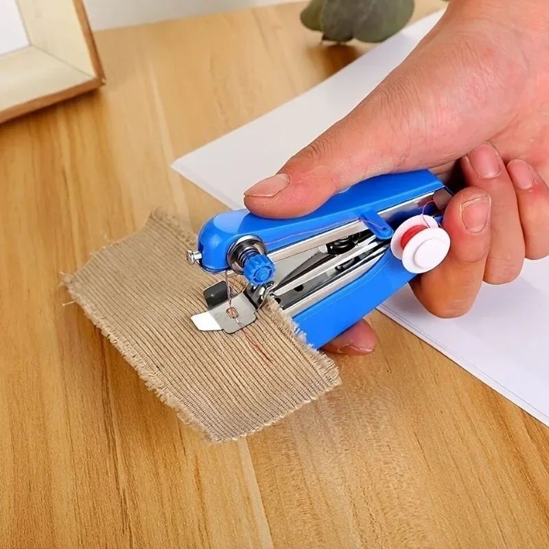 

Mini Manual Stitch Needlework Machine Home Handheld Sewing Machine Protable Outdoor Travel Clothes Fabrics DIY Stitchin Sew Tool