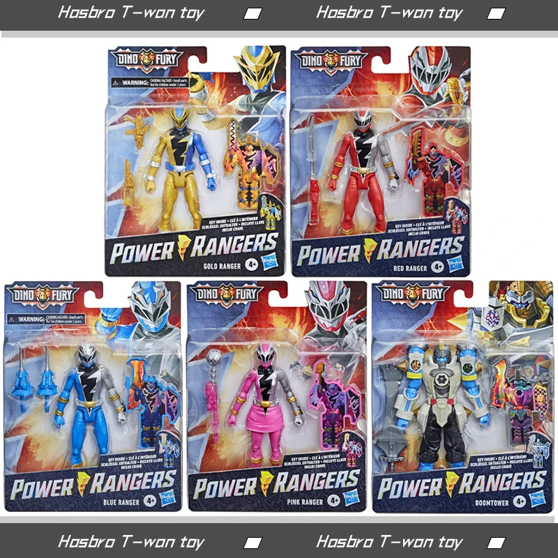 

Power Rangers Dino Fury Red Gold Blue Pink Boomtower Ranger 6 Inch Action Figure Toy with Dino Fury Key and Weapon Accessories