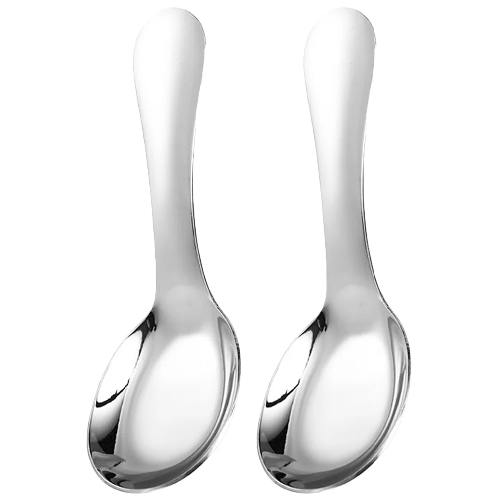 

Stainless Steel Kids Spoon Home Supplies Sauce Accessories Serving Spoons Simple Porridge Decor Metal Baby