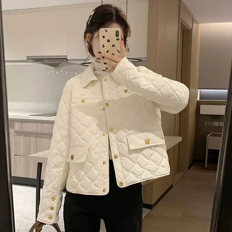 Women 2023 New Winter Korean Style White Duck Down Coats Fashion Ladies Casual Loose Solid Long Sleeve Jackets Clothing C73