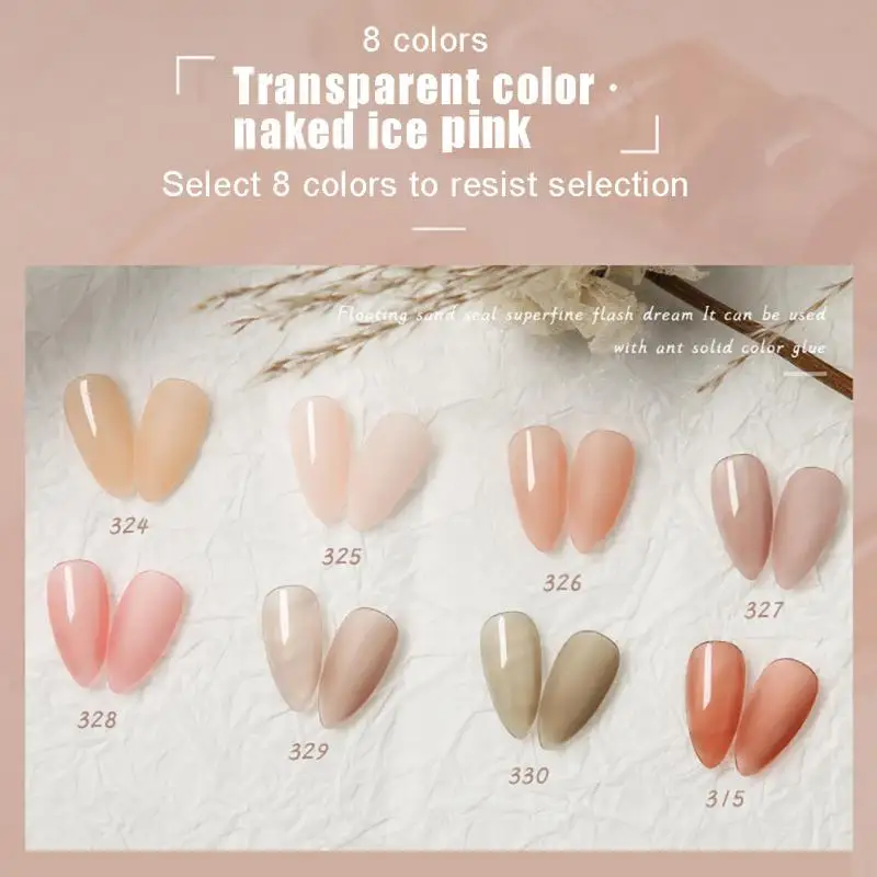 

Nail Polish Transparent Jelly Nude Color Polish Top Coat Soak Off UV Gel Nail Varnish Semi Permanent Crystal Nail Polish TSLM1