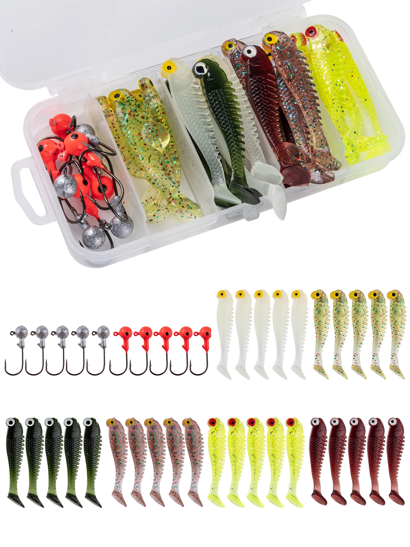 Комплект Мягких Рыболовных Приманок 40 Шт./компл. 5 См Мягкая Приманка С