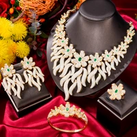 soramoore big fashion luxury 4pcs peacock tail nigerian jewelry sets for women wedding zircon indian african bridal jewelry sets