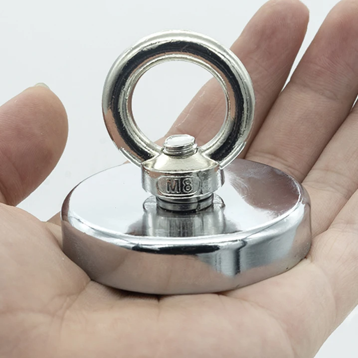 

New 1pc Super Strong Neodymium Magnet Pot Fishing Salvage Magnets Hooks Round Powerful Magnetic Hook Sea Fishing Magnet Searcher