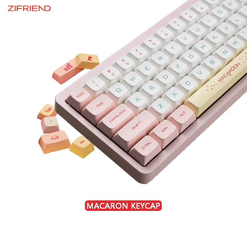 

ZIFRIEND Macaron 148pcs Mechanical Keyboard Key Caps XDA Height PBT DIY Customized Keycap For Gamer Pink Keycaps Kawaii