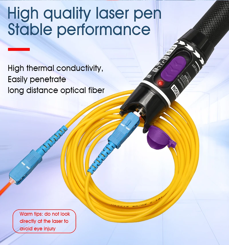 50MW FTTH Fiber Optic Tester Pen Type Red Laser optical fiberLight Visual Fault Locator Optical Cable Tester