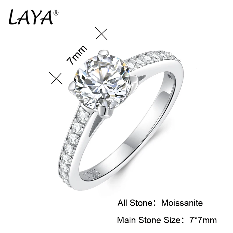 Фото LAYA 100% 925 Серебряные кольца Mossan Diamond Certification Высокие ювелирные изделия Женские обручальные кольца 2025 №2