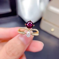 meibapj natural purple tooth black garnet gemstone trendy ring for women real 925 sterling silver charm fine jewelry