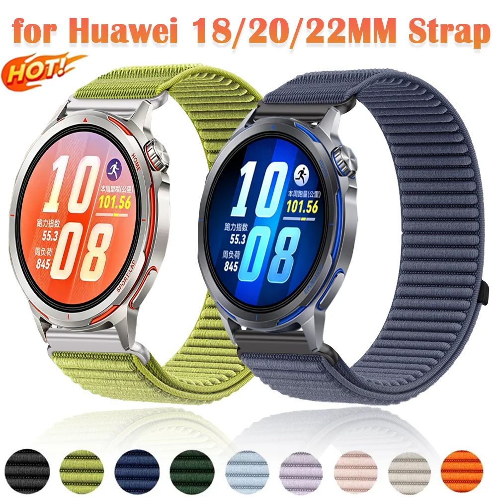 Фото Спортивный нейлоновый ремешок 18 мм, 20 мм, 22 мм для Huawei Watch Ultimate 2, GT Runner 2, браслет для Huawei Watch 5, GT6, GT5, GT4-3-2, 46 мм, 41 мм №1