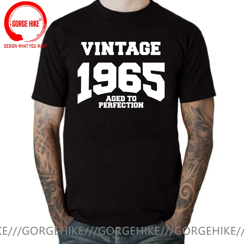 

Summer Style New T Shirt Men Made in 1965 Vintage T-Shirt Born 1965 Birthday Aged to Perfection Gift Tops Funny Casual Tee Shirt
