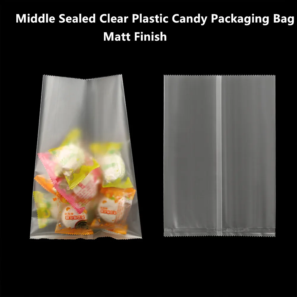 

Middle-sealed Candy Package 100pcs Matte Transparent Plastic Bags Heat Seal Flat Pouches Food Sachet Powder Pack-bag Seeds Sack