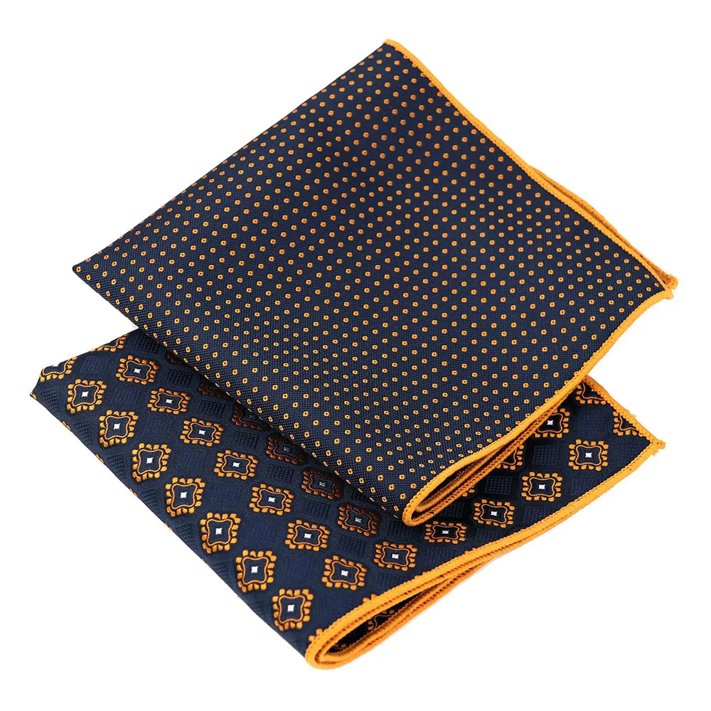 Microfiber Pocket Square Mens Herchief Yellow Brown Dot Fit Formal Party Handkerchief Vintage Check Pocket Square Men Suit Hanky