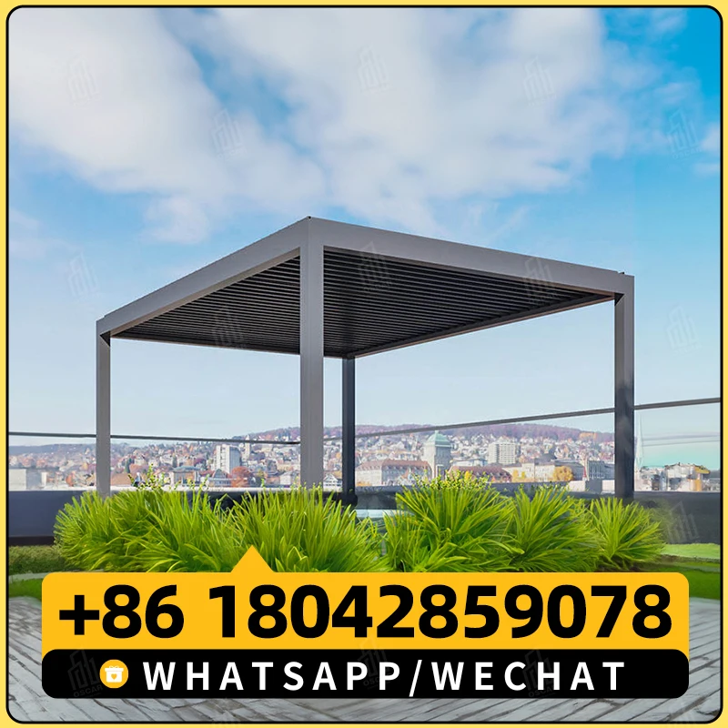 3x3 3x4 4x3 4x4 4x5 4x6 6x3 6x4 6x5 6x6m Современный сад Открытый алюминиевый жалюзи Пергола