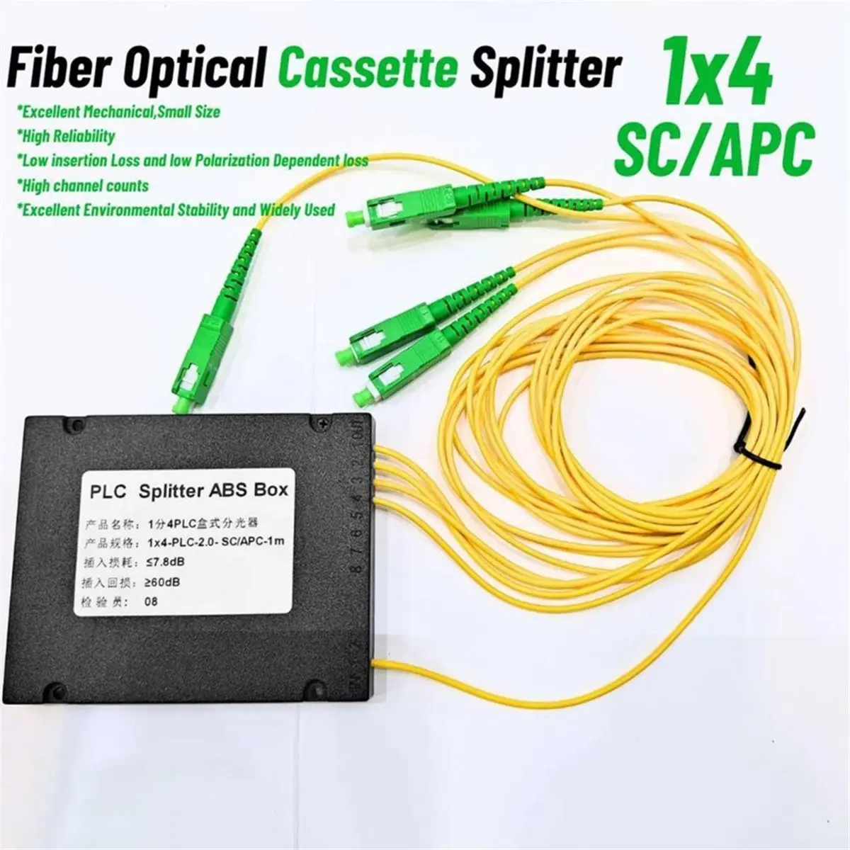 Фото Оптический разветвитель 1x4 SC/FTTH, оптический соединитель FBT, 1:4 SC, одномодовый, симплексный, PLC оптический сплиттер №3