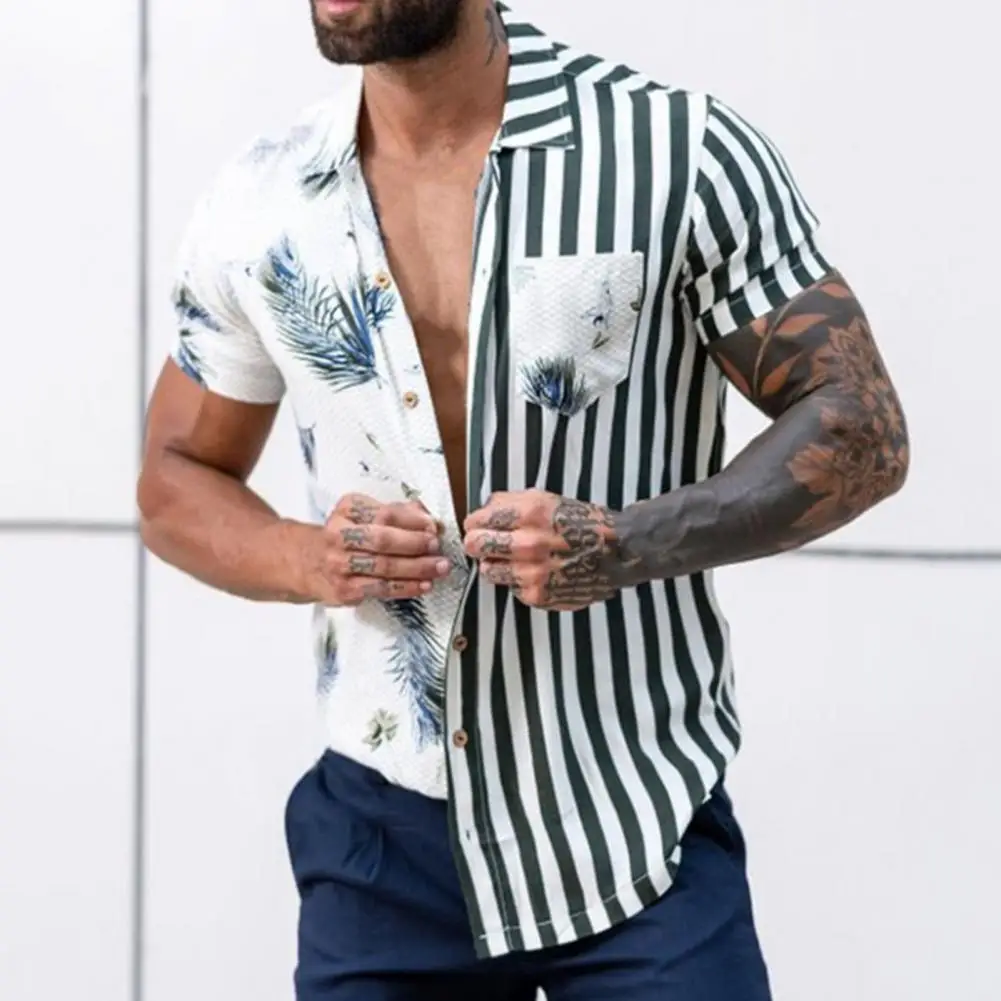 

Fabulous Men Shirt Buttons Colorful Summer Top Leisure Summer Shirt