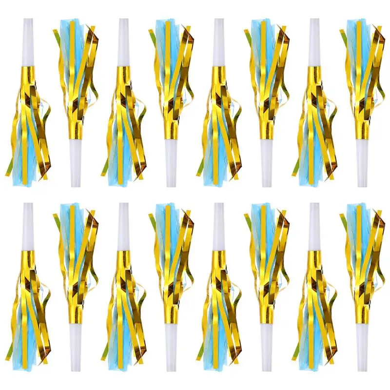 

18 шт. Блестящий металлический шумоподавитель с бахромой музыкальные свистки свисток бахрома для вечерние НКИ на день рождения Детские праз...