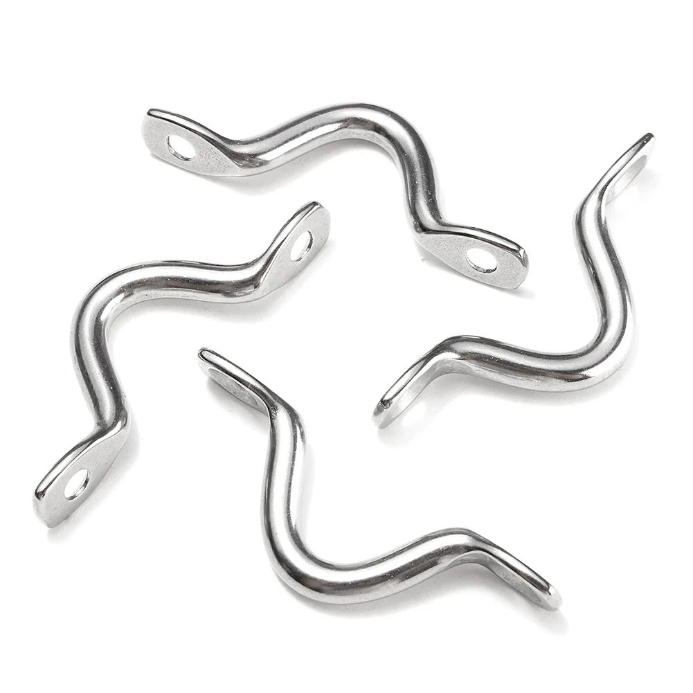 

4Pcs 5mm Stainless Steel Wire Eye Strap Saddle Clip Boat Doorknob Marine Tie Down Fender Hook Canopy Boat Parts Accessories