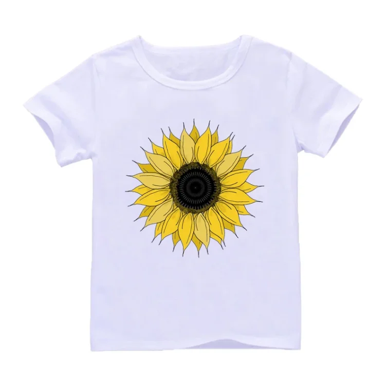 Футболка детская с коротким рукавом и принтом украинского подсолнуха