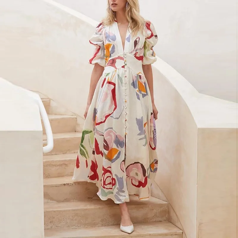

Women's New Fashion 2023 Elegant Button Swing Dress