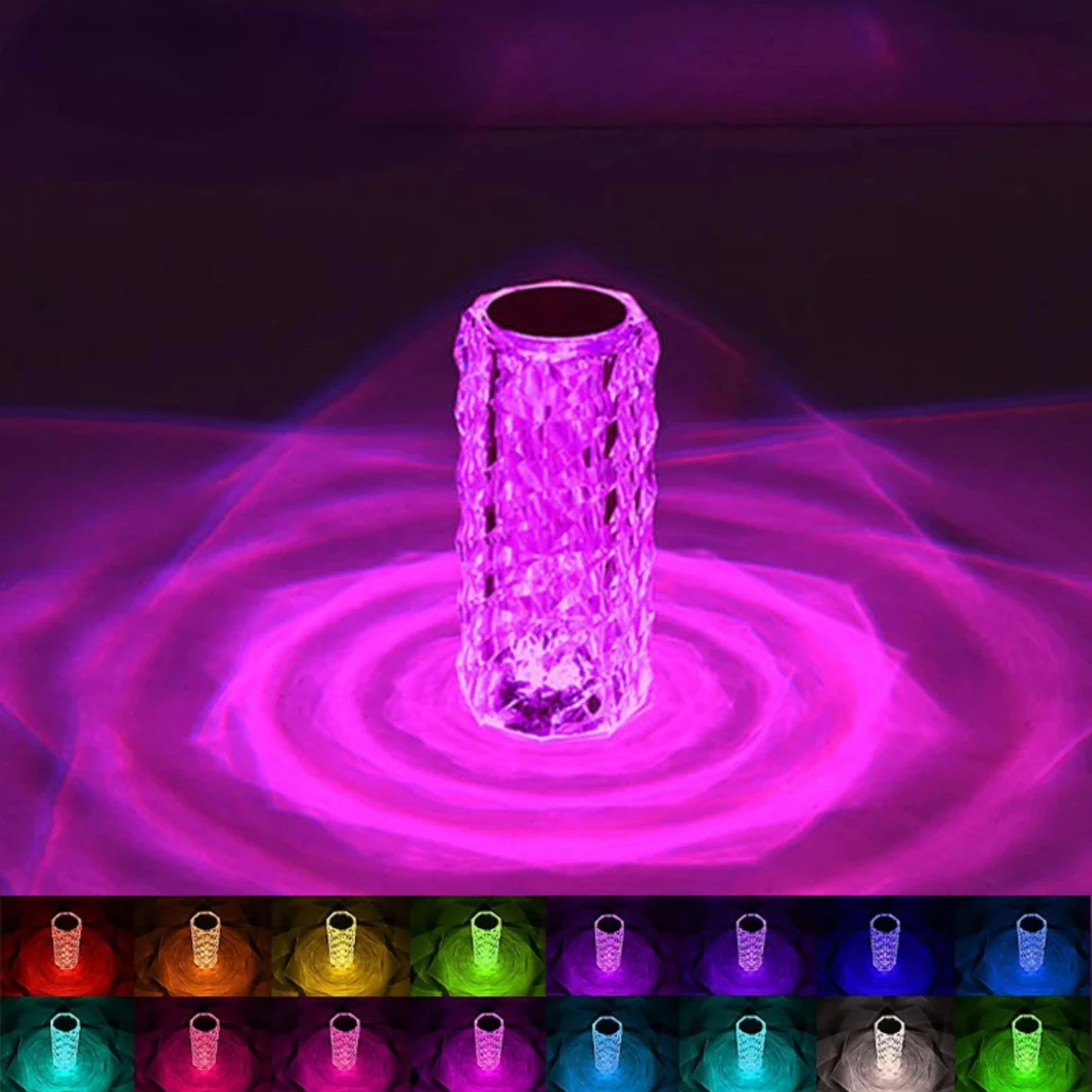 Хрустальный светодиодный ночник Romm Decor Light USB перезаряжаемая окружающая лампа