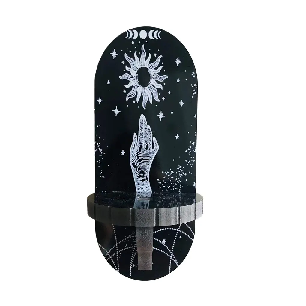 

Crystal Decorative Shelf Display Wall Stand Bohemian Wooden Floating Shelves Hanging Wall Storage Holders Home Accessories