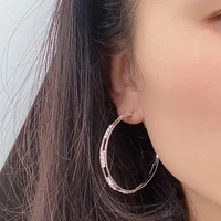 hot fashion exaggerated large circle crystal hoop earrings luxury shiny rhinestone big round womens earrings party jewelry gift