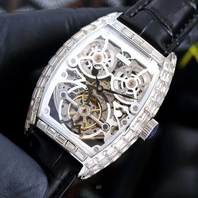 

Luxury Band Hollow Out Tourbillon 7049 Automatic Man Watch Limited Edition Mechanical Watches Fashion Belt Men's Wristwatch