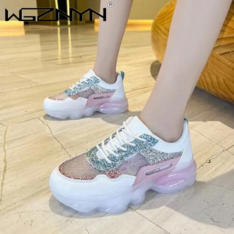 

Женские кроссовки на платформе, повседневная обувь на массивной подошве, 2022