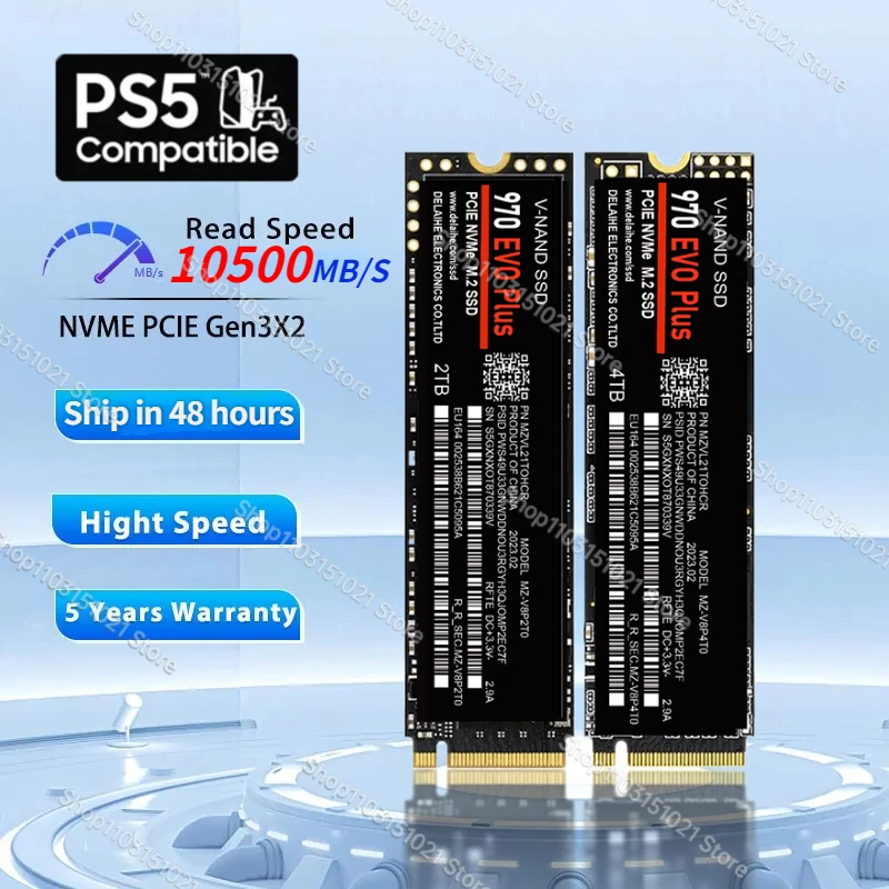 

SSD M2 NVME PCI-e 2280 970 Evo Pro SSD Sata 1TB 2TB 4TB Hdd Internal Solid State Drive Disco Duro for PS5 Laptop Mac PC Computer