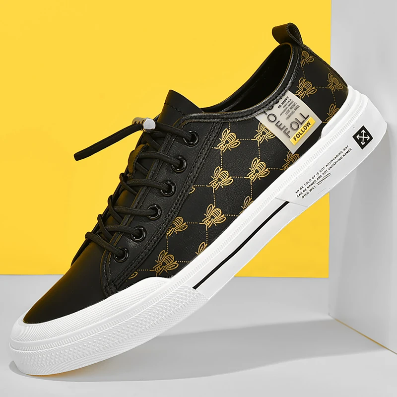 

Кроссовки мужские на плоской подошве, Повседневные Удобные прогулочные кеды, модная обувь для вождения, черные белые, весна 2023