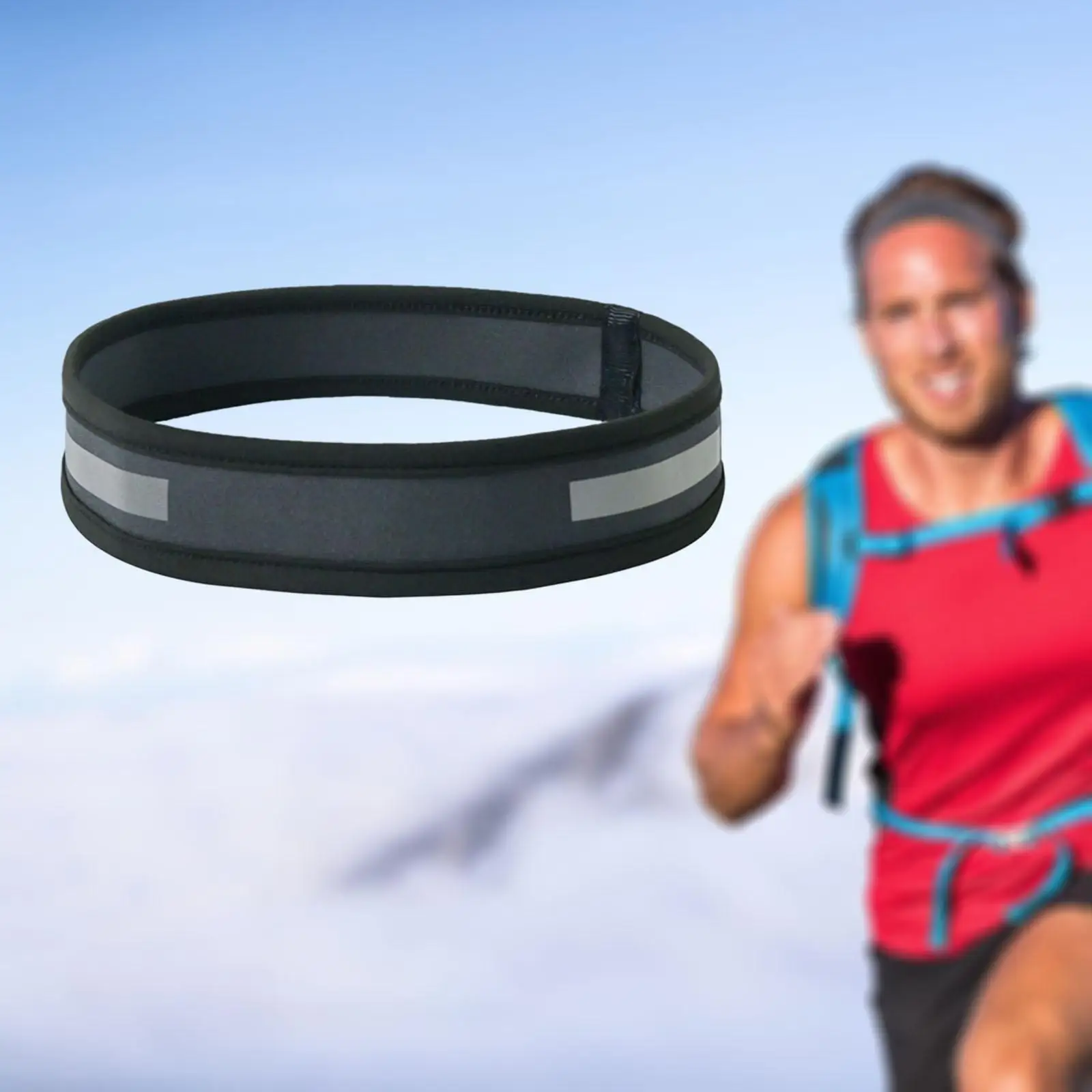 Спортивная повязка на голову светоотражающая поглощающая пот Нескользящая для