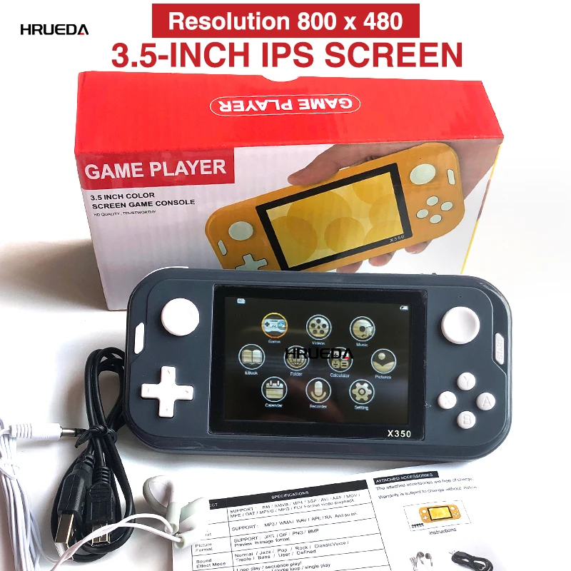 X350 Retro Game Console 3.5Inch IPS Screen Dual Joystick 8GB Handheld Game Portable Children Video Game Player For NES GBA MD