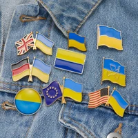 10 style new enamel american ukraine national flag badge brooches women men jewelry fashion shirt backpack lapel pins party gift