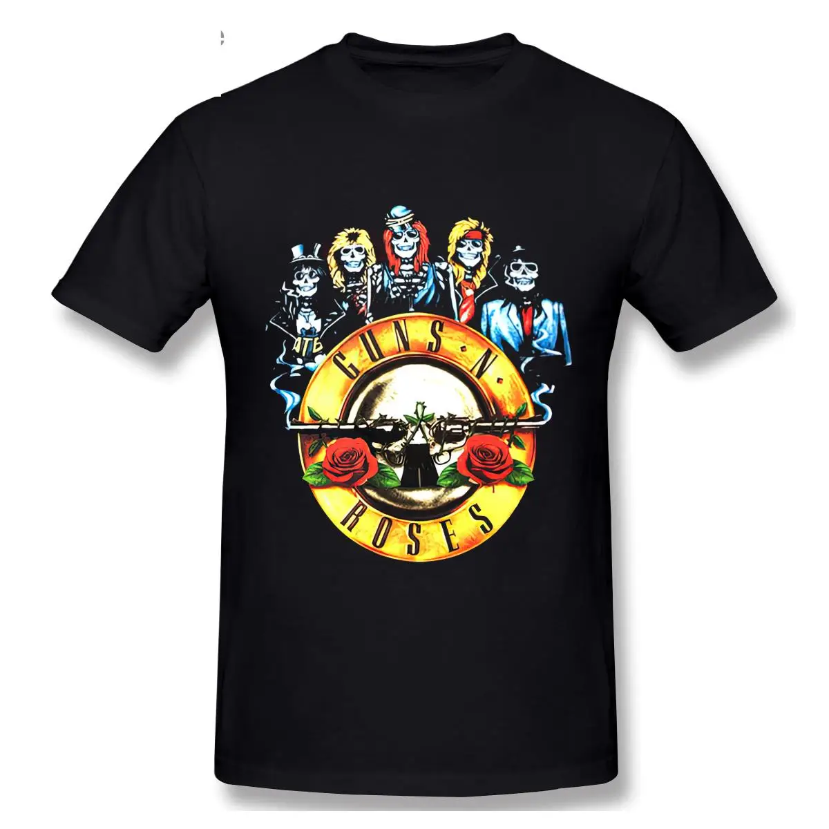 Camiseta de Rock Guns N Rose Band para hombre, camiseta de Metal pesado en blanco y negro, camiseta de Hip Hop con estampado 3D, nueva moda 2021