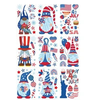 9pcs gnome window clings decorations large removable 4th of july window decal stickers for independence day decorations