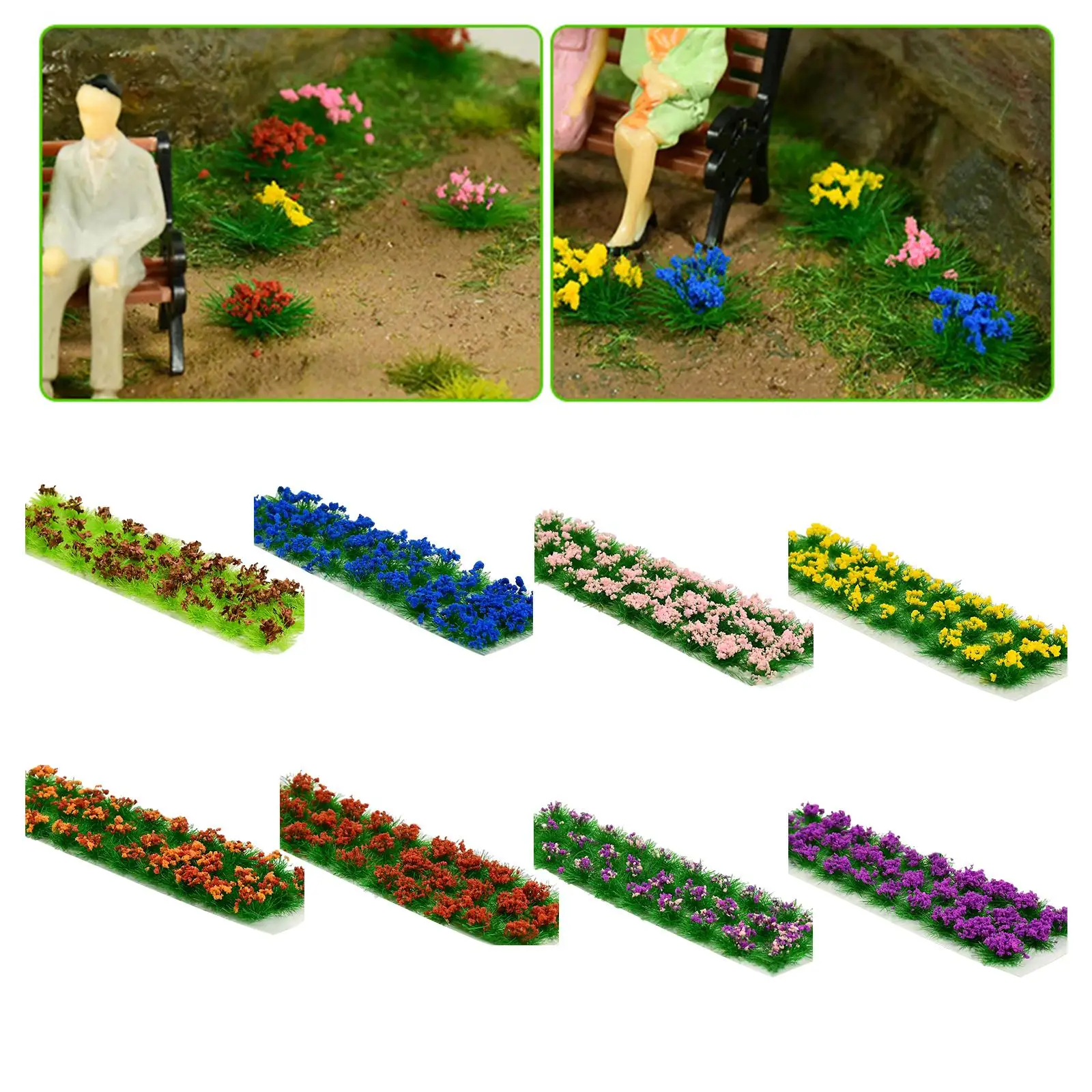 Цветочная кластерная трава статический пейзаж модель миниатюрного ландшафта