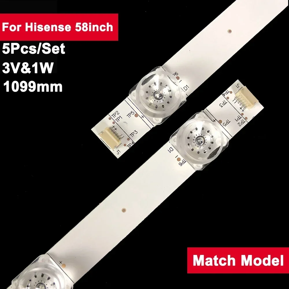 5 компл. 58 дюймов 1099 мм светодиодная лента для подсветки Hisense 10led 58R6E H58AE6100 H58A6100