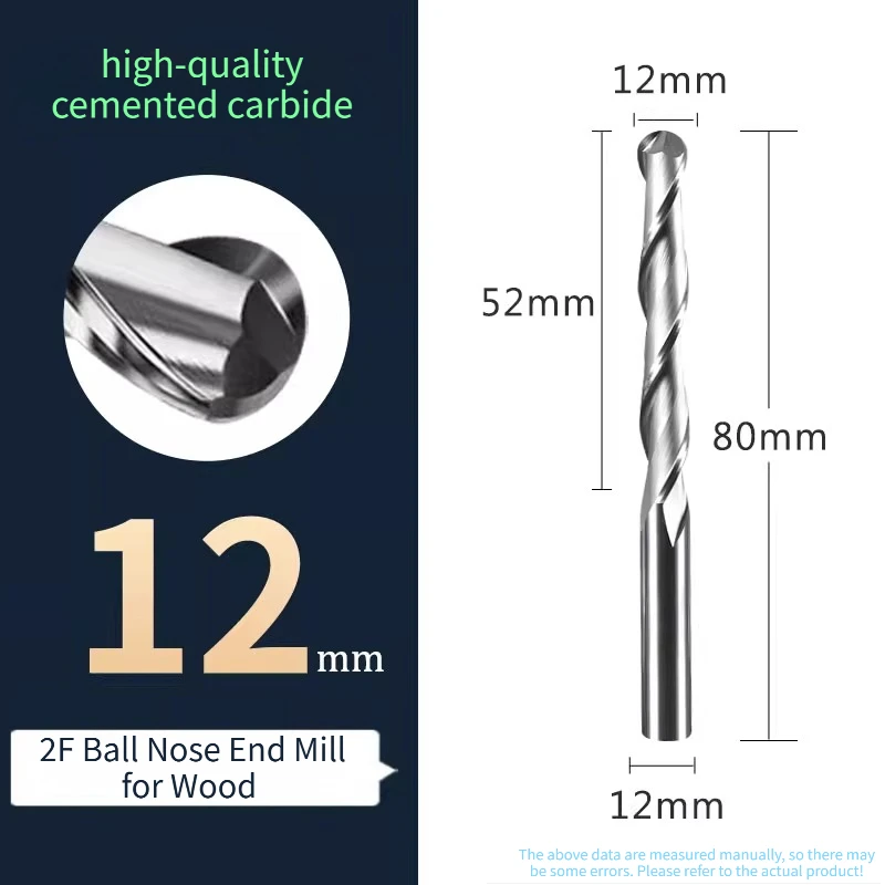 

JRDS 2F Шариковая концевая фреза 3,175 4 6 8 10 12 мм Хвостовик Гравировальная фреза с ЧПУ Твердосплавная концевая фреза Фреза по дереву 3D Рельефная резьба