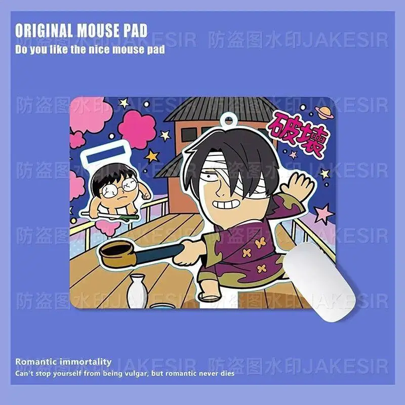 Фото Кавайный большой коврик для мыши Gintama, нескользящий настольный коврик для офиса, ноутбука, компьютера, клавиатуры, защитный коврик для стола для дома и повседневной работы. №3