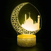 ramadan mubarak eid light diy muslim lighting islamic palace led moon tabletop decor night lamp decorations 3d effect star moon
