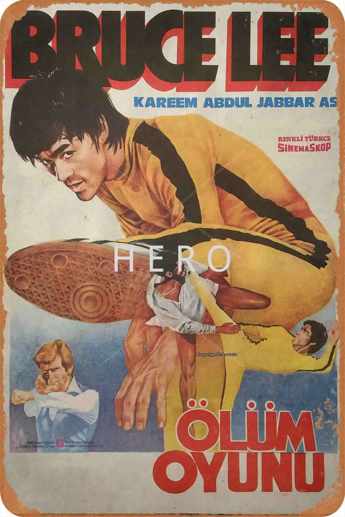 Художественные оловянные знаки с винтажным изображением Брюса Ли китайского