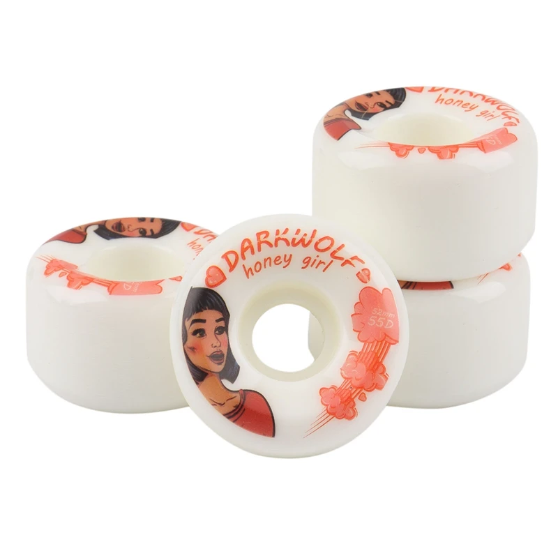 

New-Darkwolf 4 Pcs 32Mmx52mm 102A PU Wheel For Long Skateboard Cruiser Wheels, Skate Board Wheels
