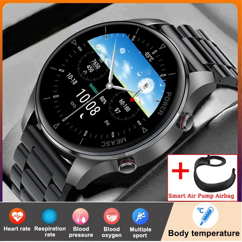 

2023 New Bluetooth Call Smart Watch Men Inflatable Strap Accurate Measurement Heart Rate Blood Pressure SmartWatch For Android