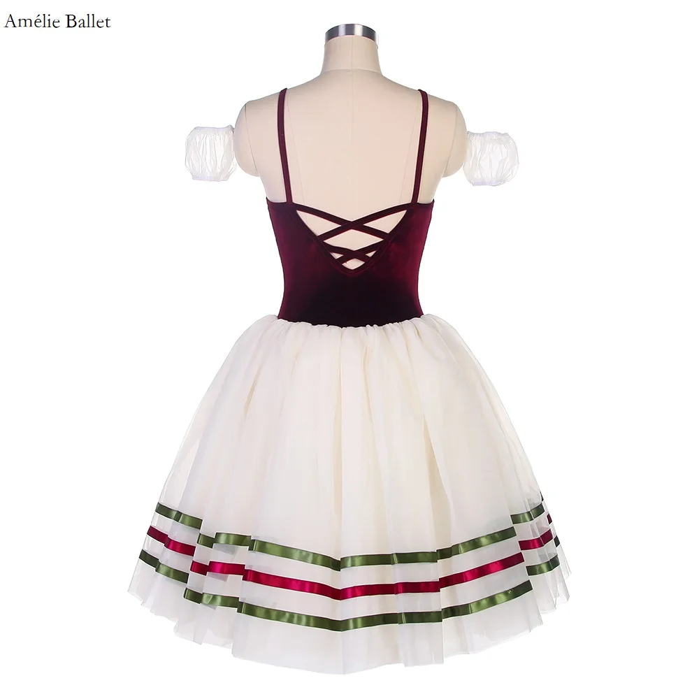 20049 Камзол Стиль Бархатный лиф Балетная танцевальная пачка для девочек и женщин